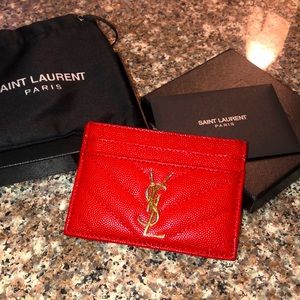 YSL Saint Laurent Rouge Red Card Holder
